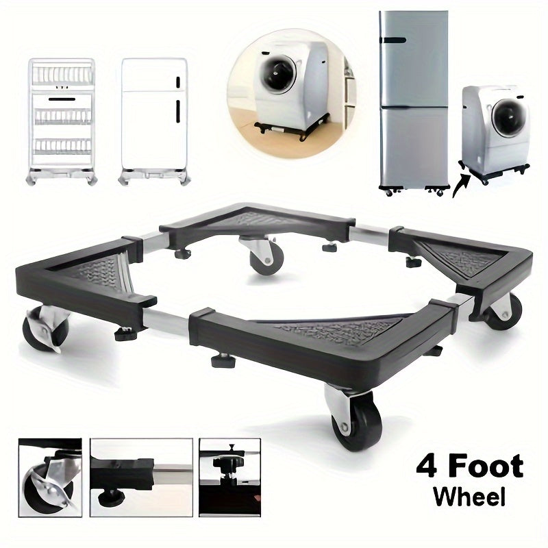 Stainless Steel Appliance Mobile Cart with Locking Wheels Adjustable Height