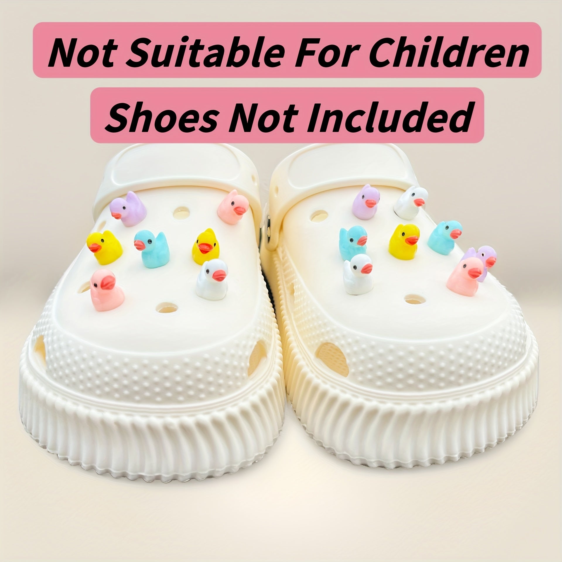 15Pcs Cute 3D Duck PVC Shoe Charms for Sandals Slippers Decoration