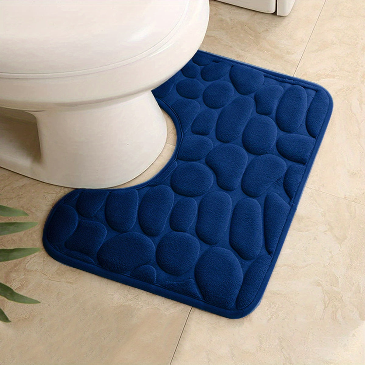 Alfombra de baño en forma de U de espuma viscoelástica gris para comodidad y seguridad en la ducha