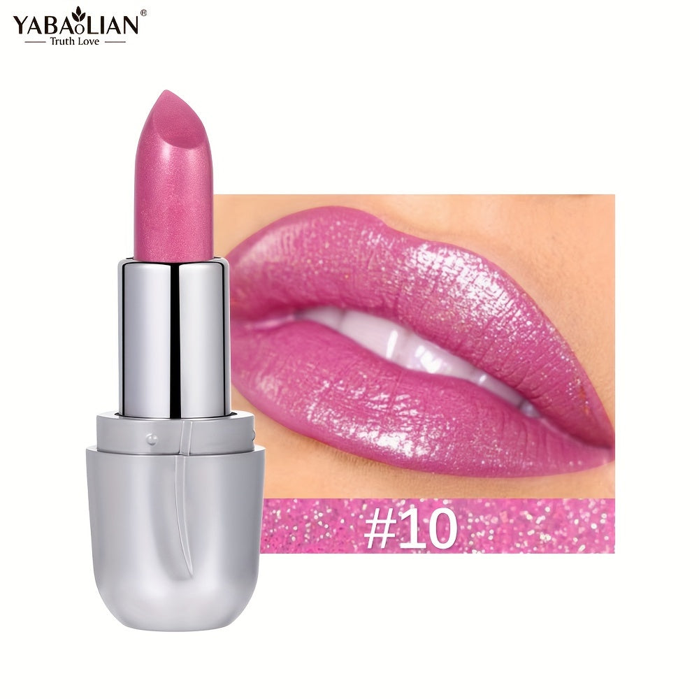 Pintalabios impermeable con acabado perlado y mate para mujer, brillo rosa, de larga duración