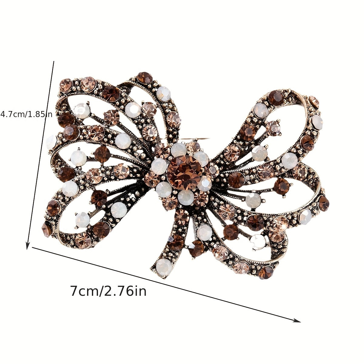 Retro-Style Butterfly Brooch Pin with Rhinestones for Suits and Scarves