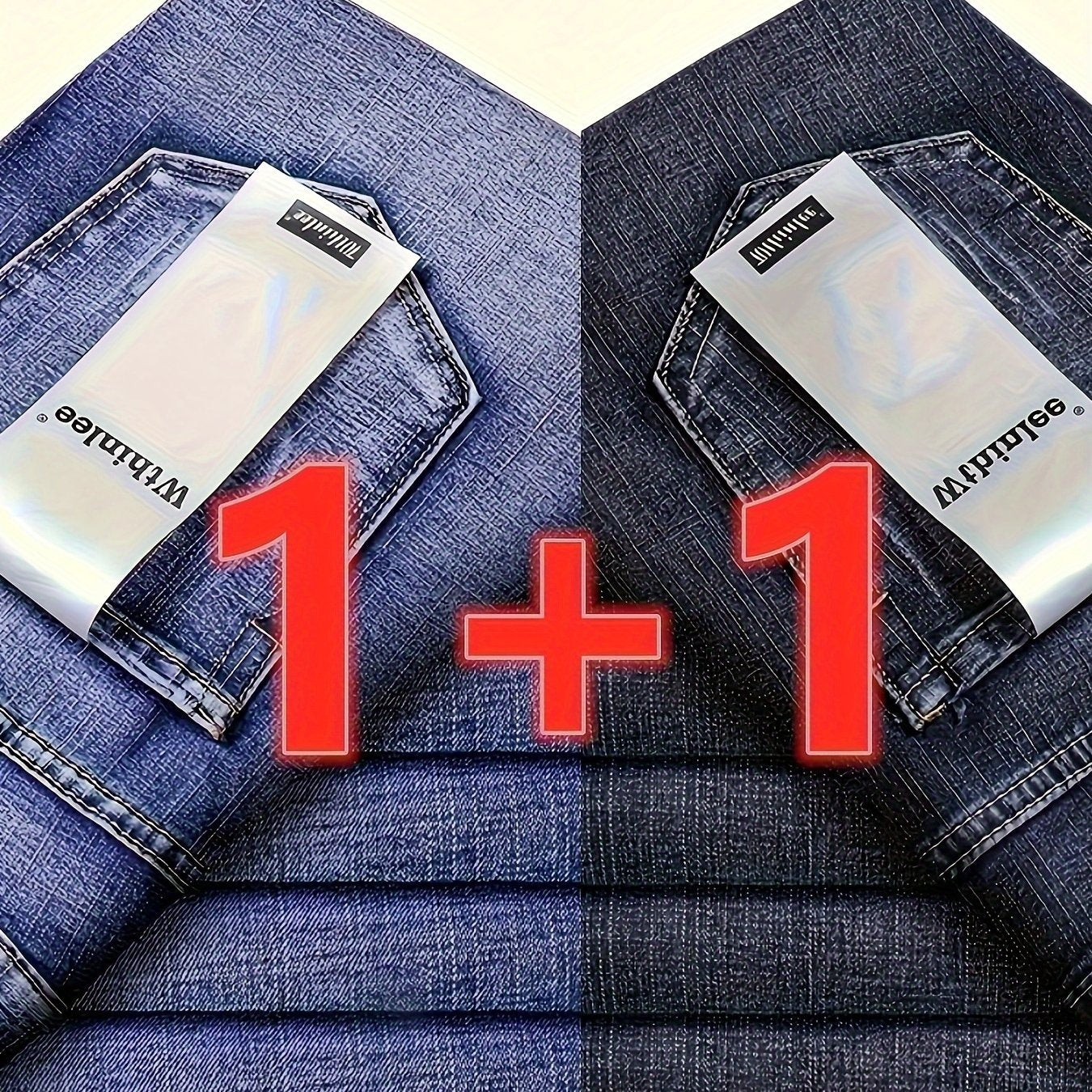 Men's Elastic Denim Jeans All-Season Business Formal Casual Regular Fit