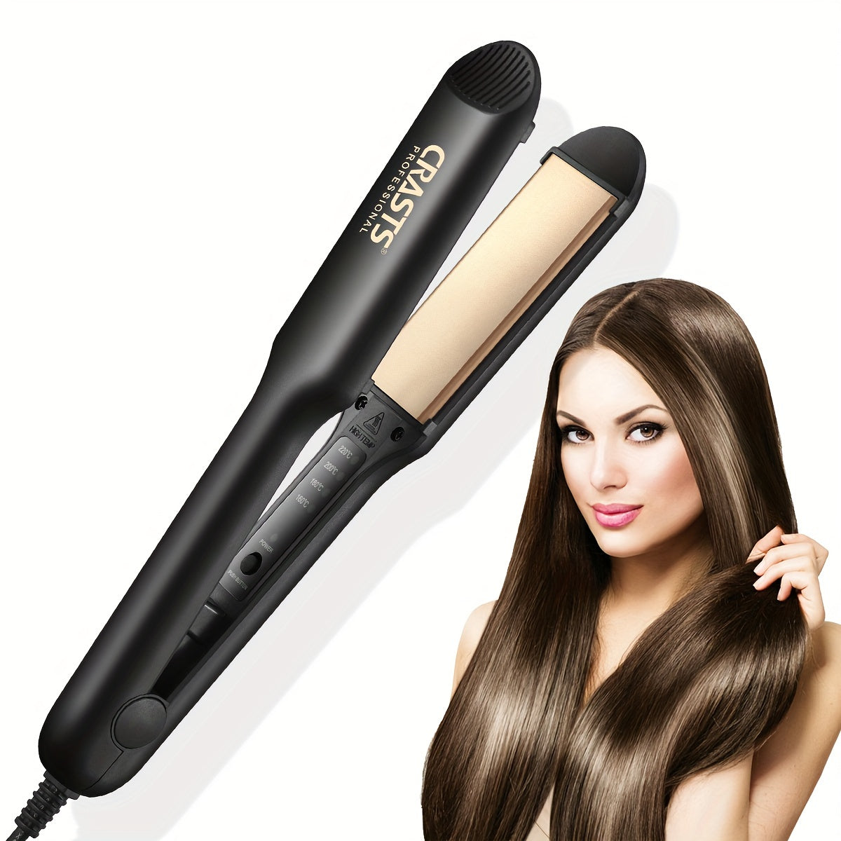 Dual Voltage Hair Straightener for All Hair Types with Euro, US, UK Plugs