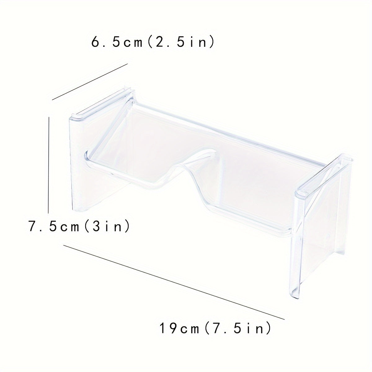 Ochiq plastmassa stackable ko‘zoynaklar ko‘rsatish standi 2-to‘plam shaffof akril tashkilotchisi