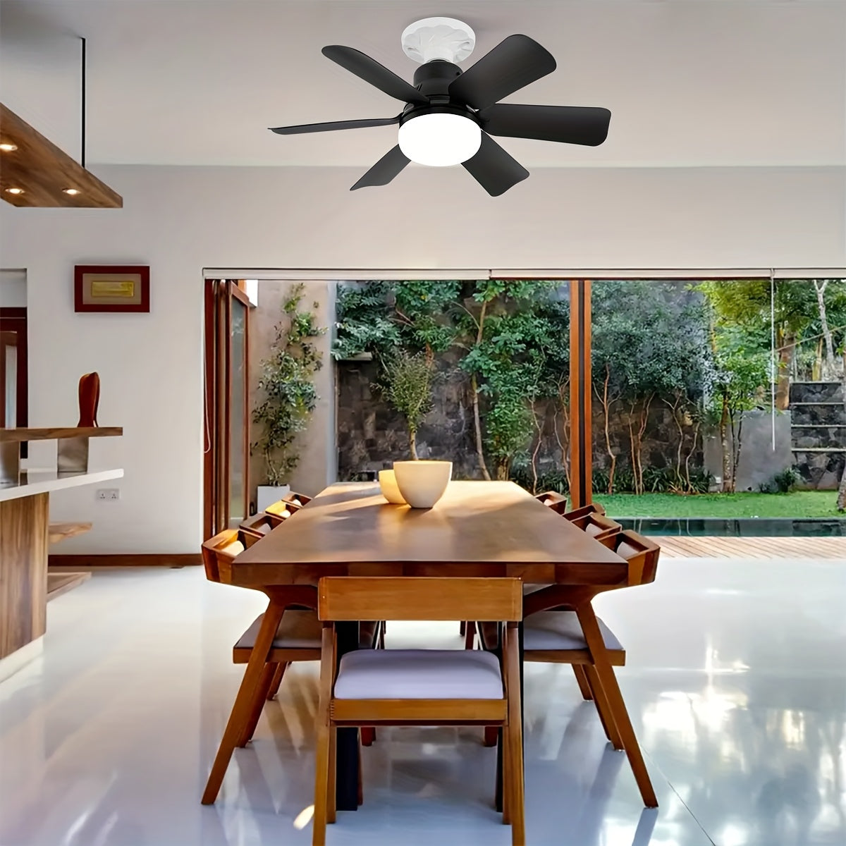 2pcs LED Ceiling Fan Bulb with Remote Control Adjustable Brightness and Speed E26/E27 Compatible for Living Room Bedroom Kitchen