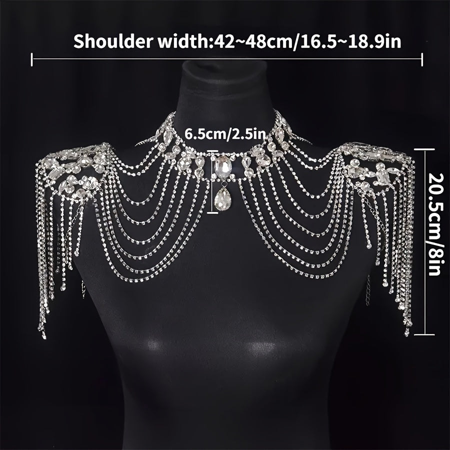 Rhinestone Body Chain for Shoulders Bridal Wedding Jewelry Opulent Shawl