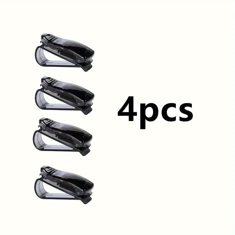 4-Piece ABS Glasses Holder Clips for Sun Visor and Card Organization