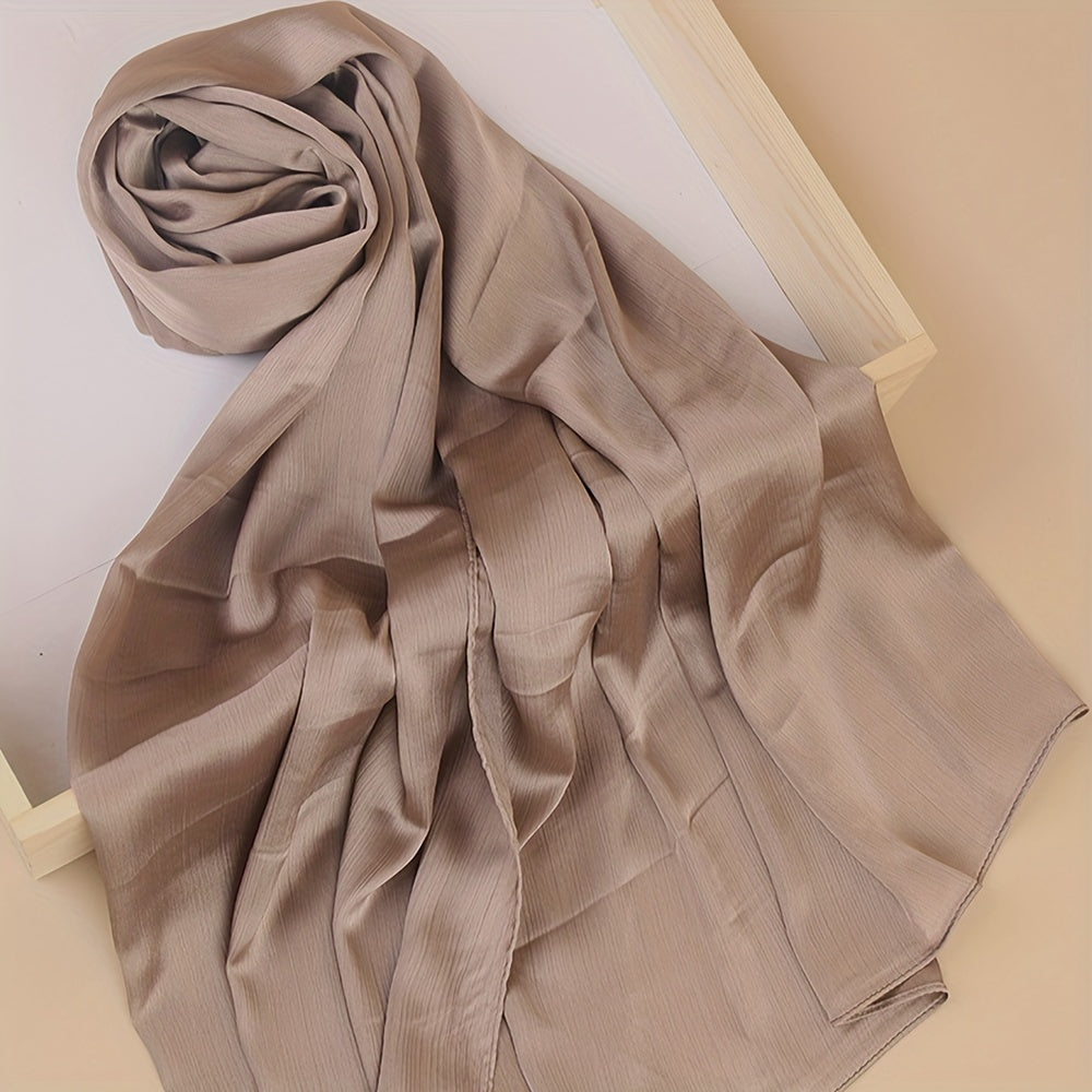 Pañuelo de cabeza clásico plisado de color sólido para uso casual, viaje y actividades al aire libre