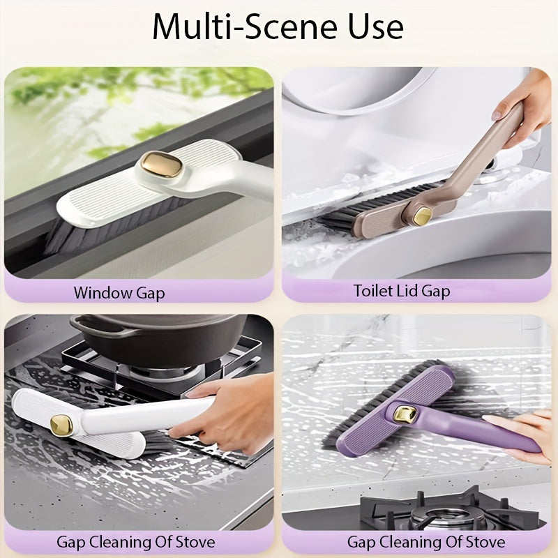 Multifunctional 2-in-1 Rotating Cleaning Brush Purple for Tile Wall Grout