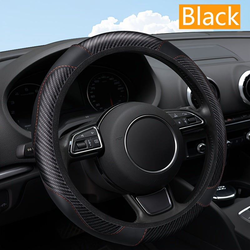 Universal karbon tolasi PU charm qoʻlqopli rul boshqacha yopishqoqsiz 38.1 sm