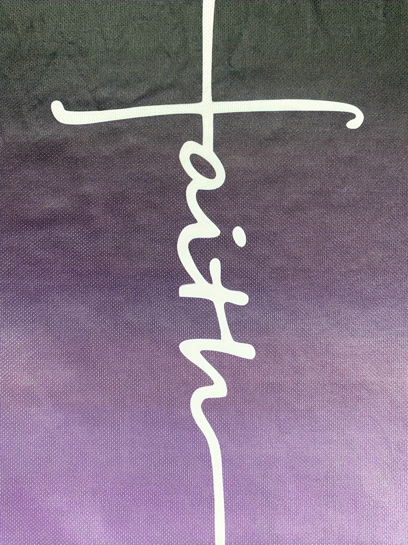 Erkaklar uchun Plus Size Gradient "Faith" Print Tank Top qora va teal dizaynida, yozgi fitnes, mashg'ulotlar va tasodifiy kiyimlar uchun mos, nafas oladigan va cho'ziluvchan, PLUS SIZE.