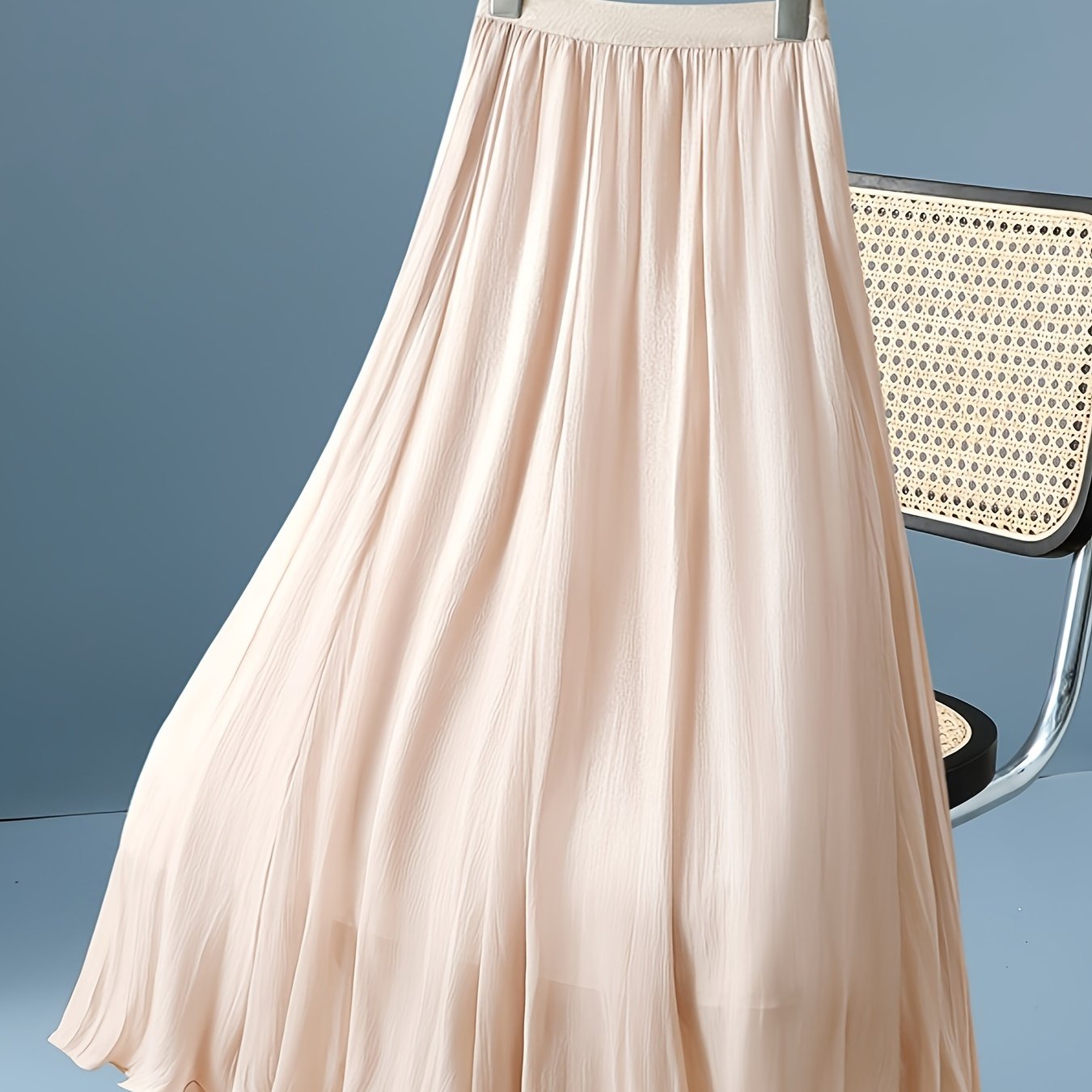 Women's A-Line Mesh Skirt with Elastic Waistband for Spring and Summer Casual Wear