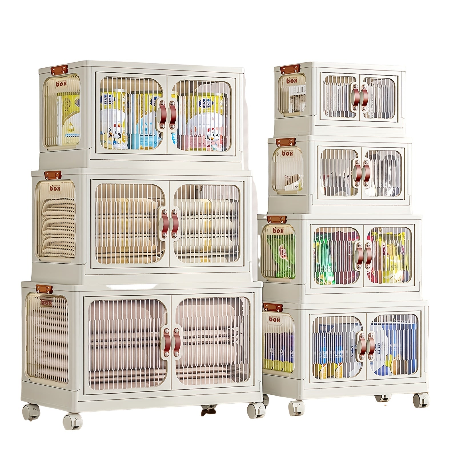 Folding Storage Box with Double Doors for Dorms and Home Organization