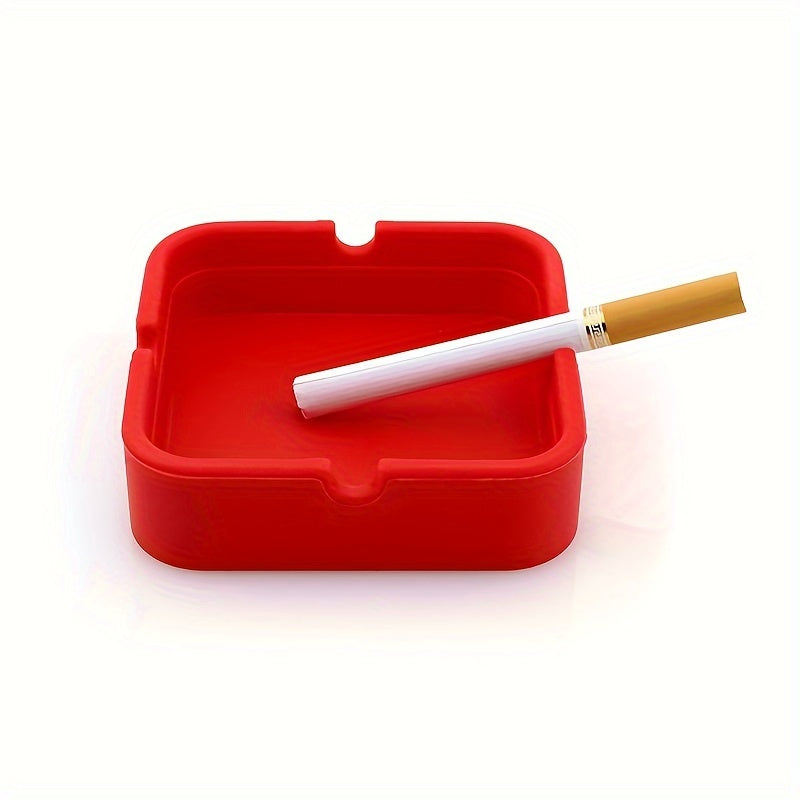 Unisex Silicone Square Ashtray Solid Color Anti-Drop Ash Storage Box