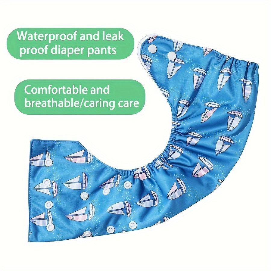 6-Pack Reusable Cloth Diapers for Babies Adjustable Washable Polyester Covers Variety of Patterns