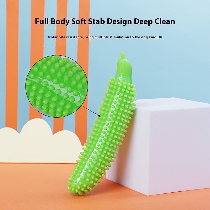 Silicone Dog Chew Toy Shaped Like Cucumber for Medium Breeds Teething Dental Health