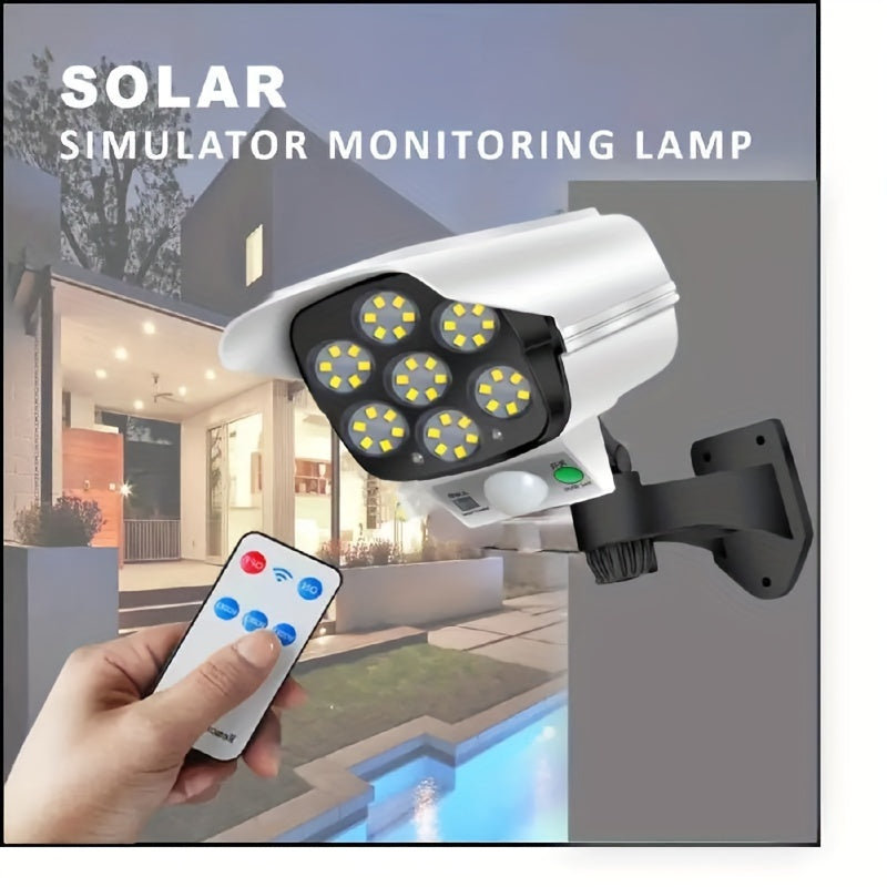 Solar-Powered Motion Sensor Street Light with LED and Fake Camera Outdoor Security Wall Light