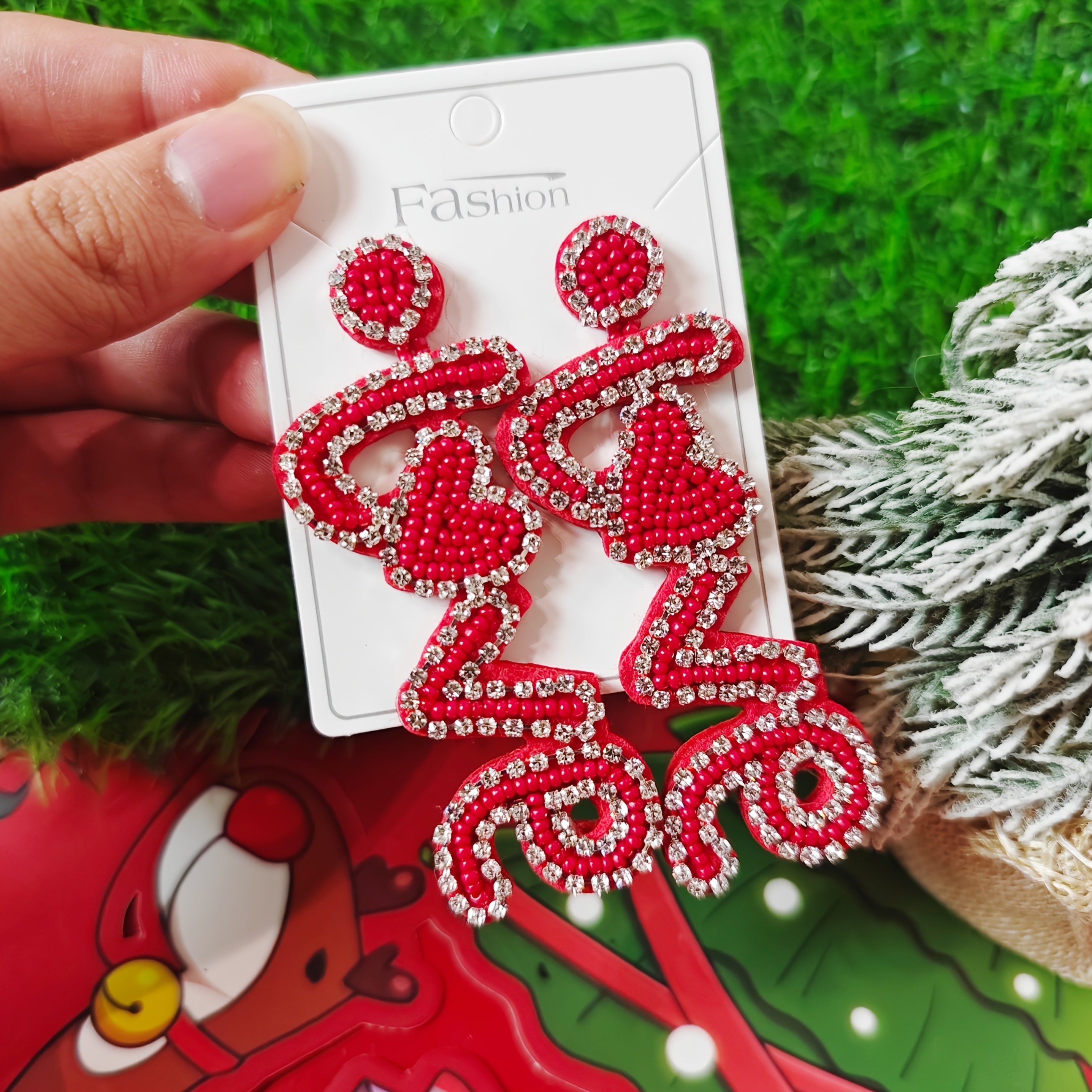 Pendientes de corazón con cuentas para mujer, estilo boho, rosa, blanco, acero inoxidable