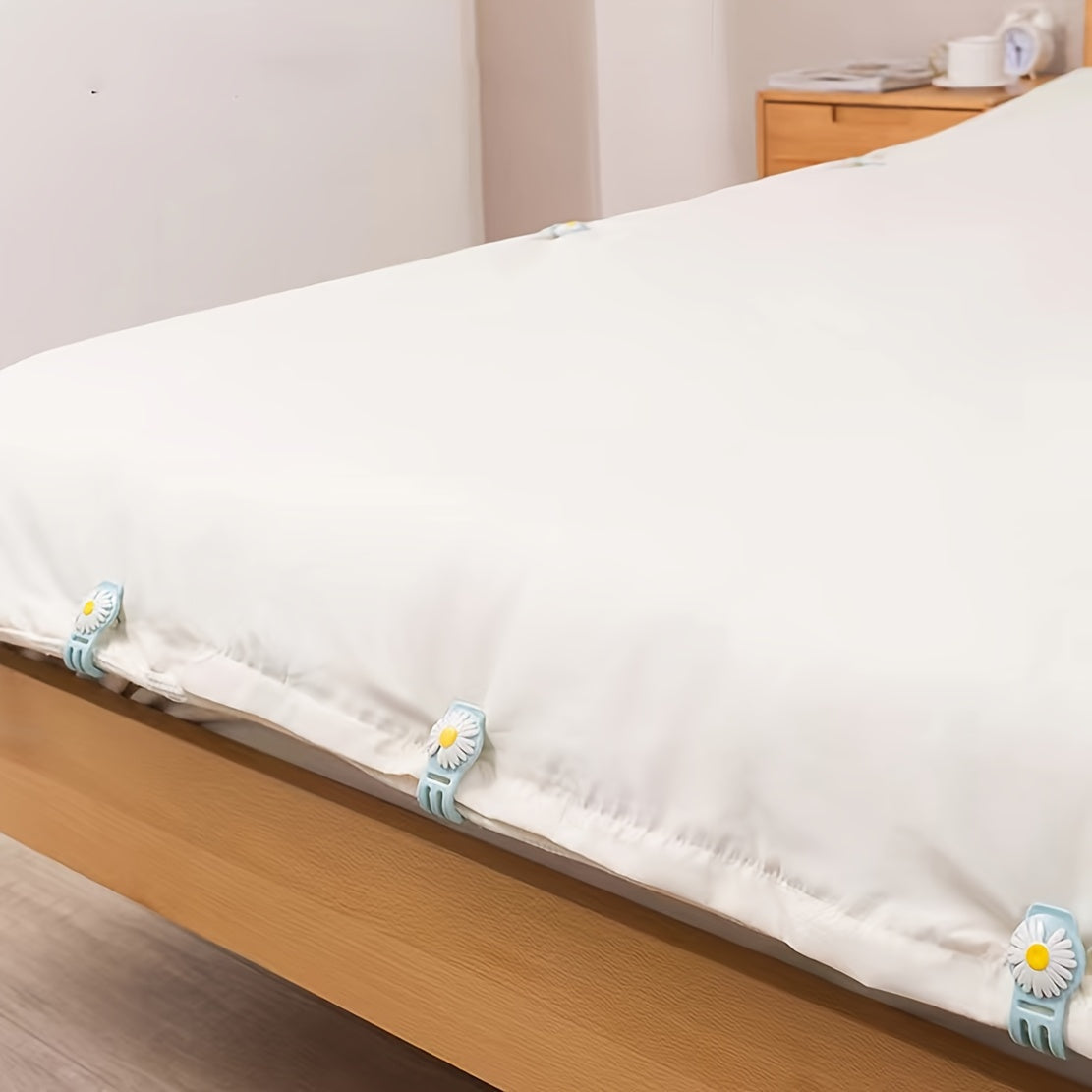 10 dona yotoq qopqog'i kliplari, sirpanmaydigan matras burchak fastenerlari, ko'k, qo'lda yuviladi