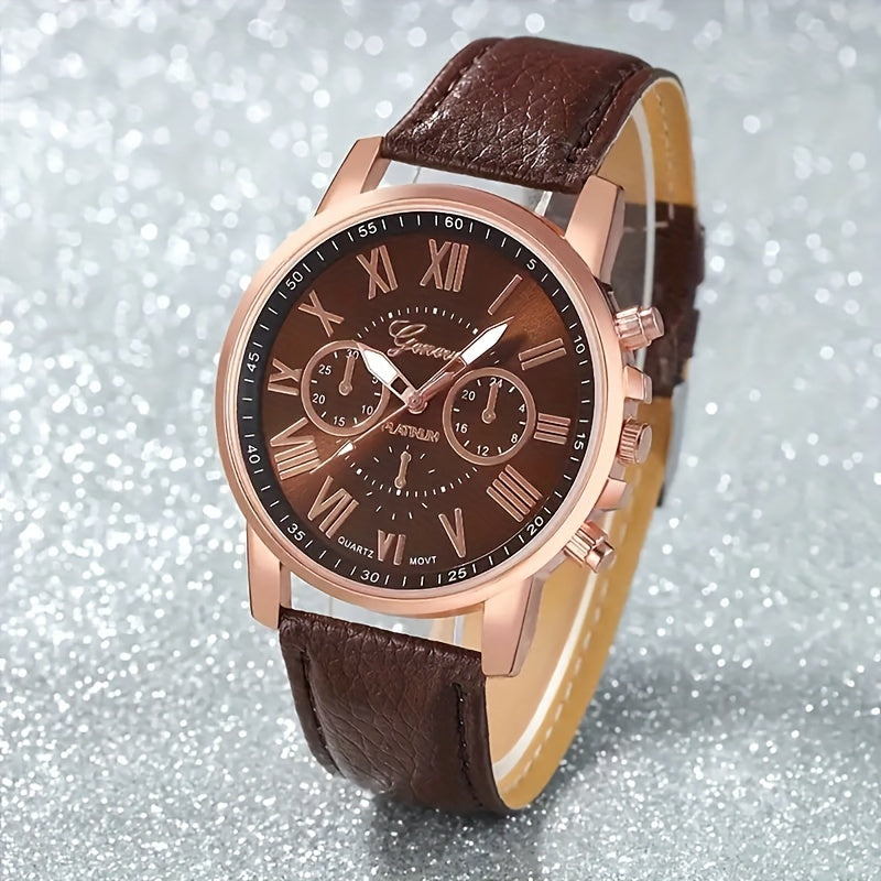 Juego de 10 relojes de pulsera de cuarzo unisex con cajas de aleación de zinc y correas de cuero