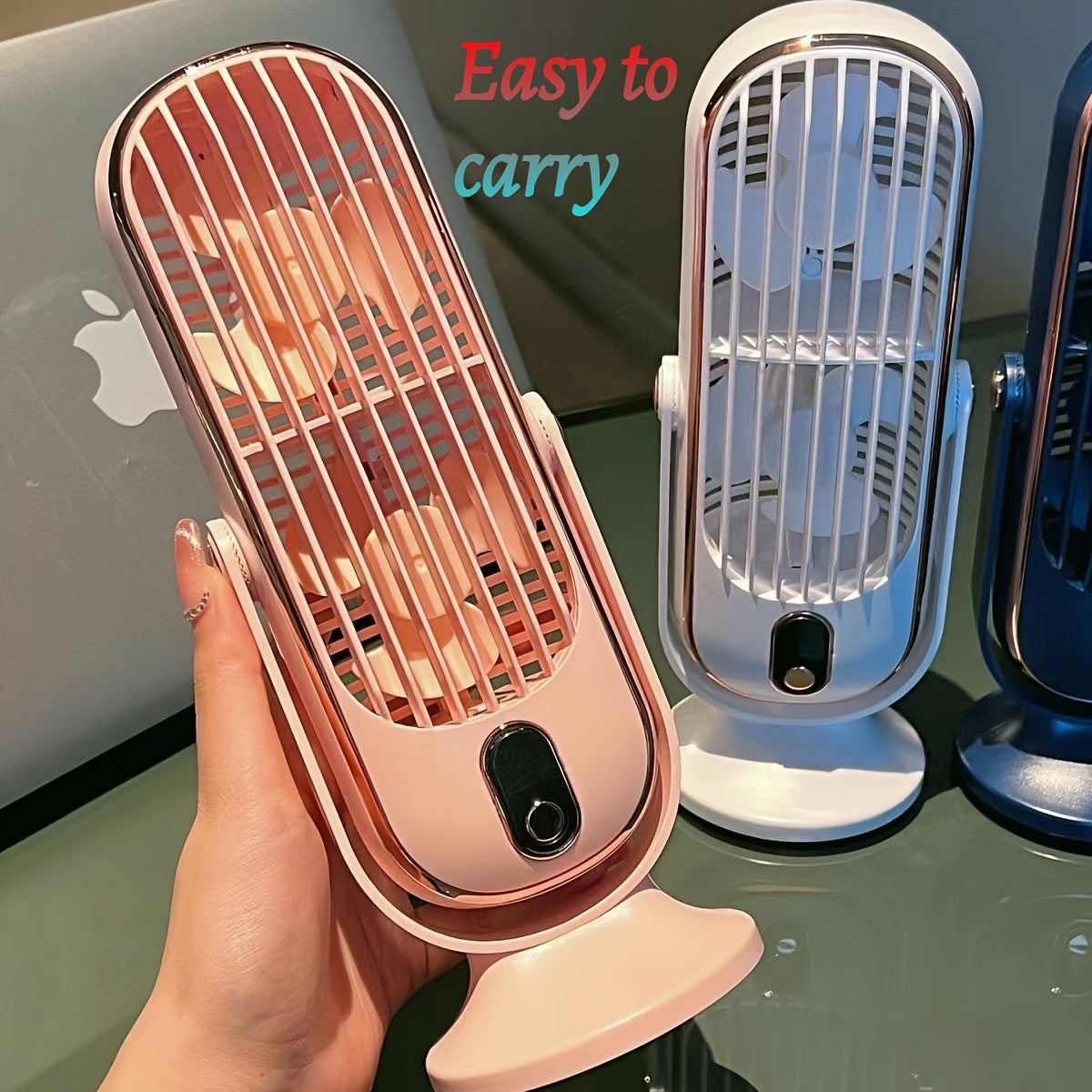 Ko‘p funksiyali portativ ikki motorli ventilyator, katta batareya bilan, 5 tezlikda osilatli, USB orqali qayta zaryadlanadigan sovutish ventilyatori, uy, ofis va sayohat uchun
