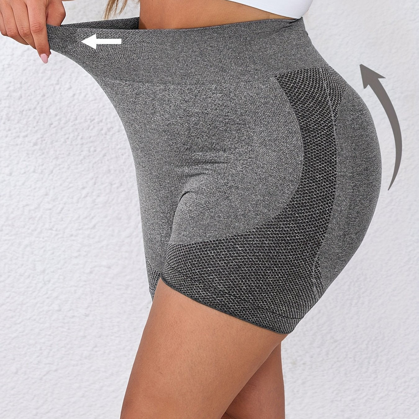 Plus Size High-Waisted Yoga Shorts Women Moisture-Wicking Breathable