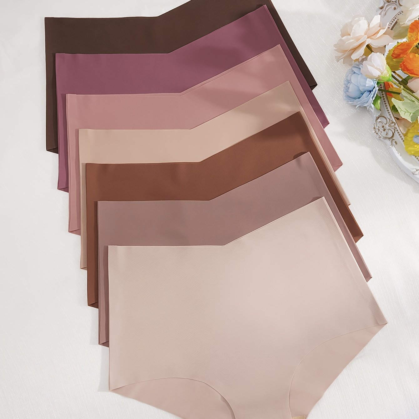 7-Piece High Waist Seamless Briefs for Women Solid Color Breathable Stretchy Underwear