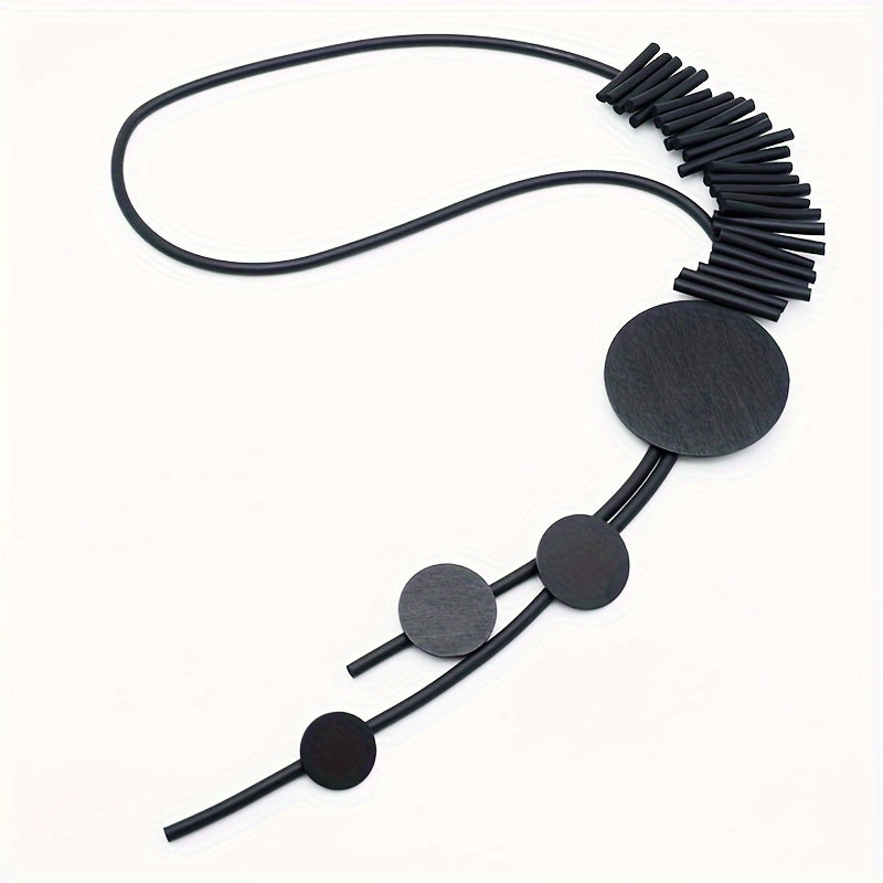 Ayollar uchun Boho Tribal uslubidagi silikon Y-bog'ich - Kundalik va bayram kiyimlari uchun uzun kauchuk zargarlik - Har mavsum uchun ko'p maqsadli bayonot asari