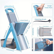 Manual Vegetable Chopper and Slicer with Suction Base, Easy Dicing and Shredding