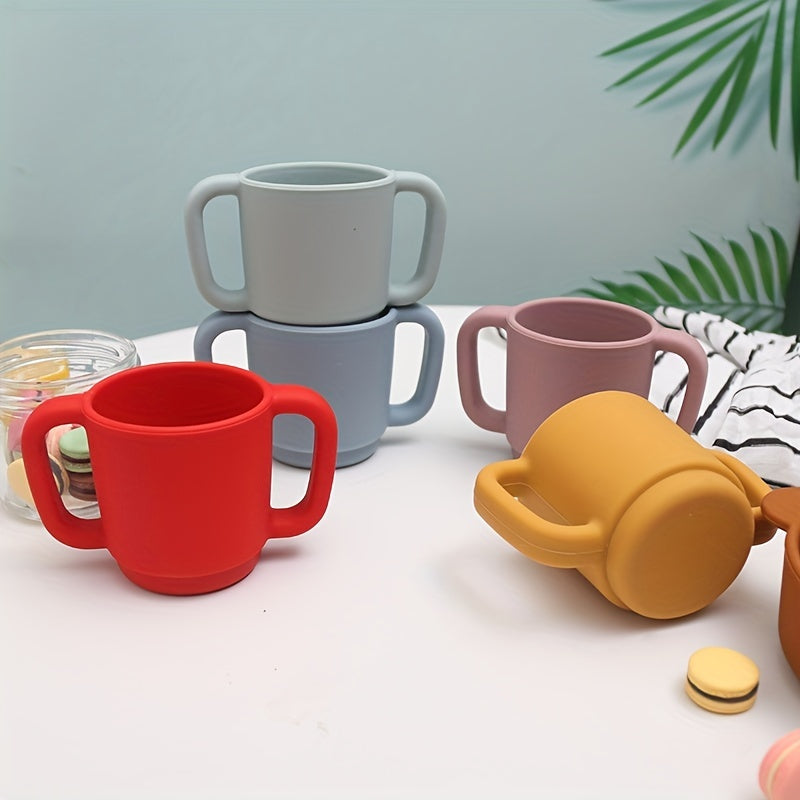 Children's Silicone Learning Cup with Handles BPA-Free Food-Grade for Baby Water