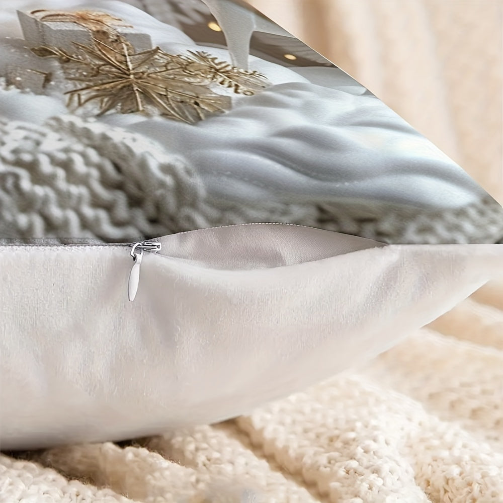 Christmas Snowmen Pillow Cover 44.96cm Square Sofa Living Room Bedroom Decor