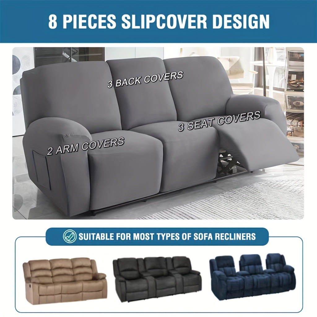 8-Piece Waterproof Sofa Slipcover Set for Living Room and Office Protection