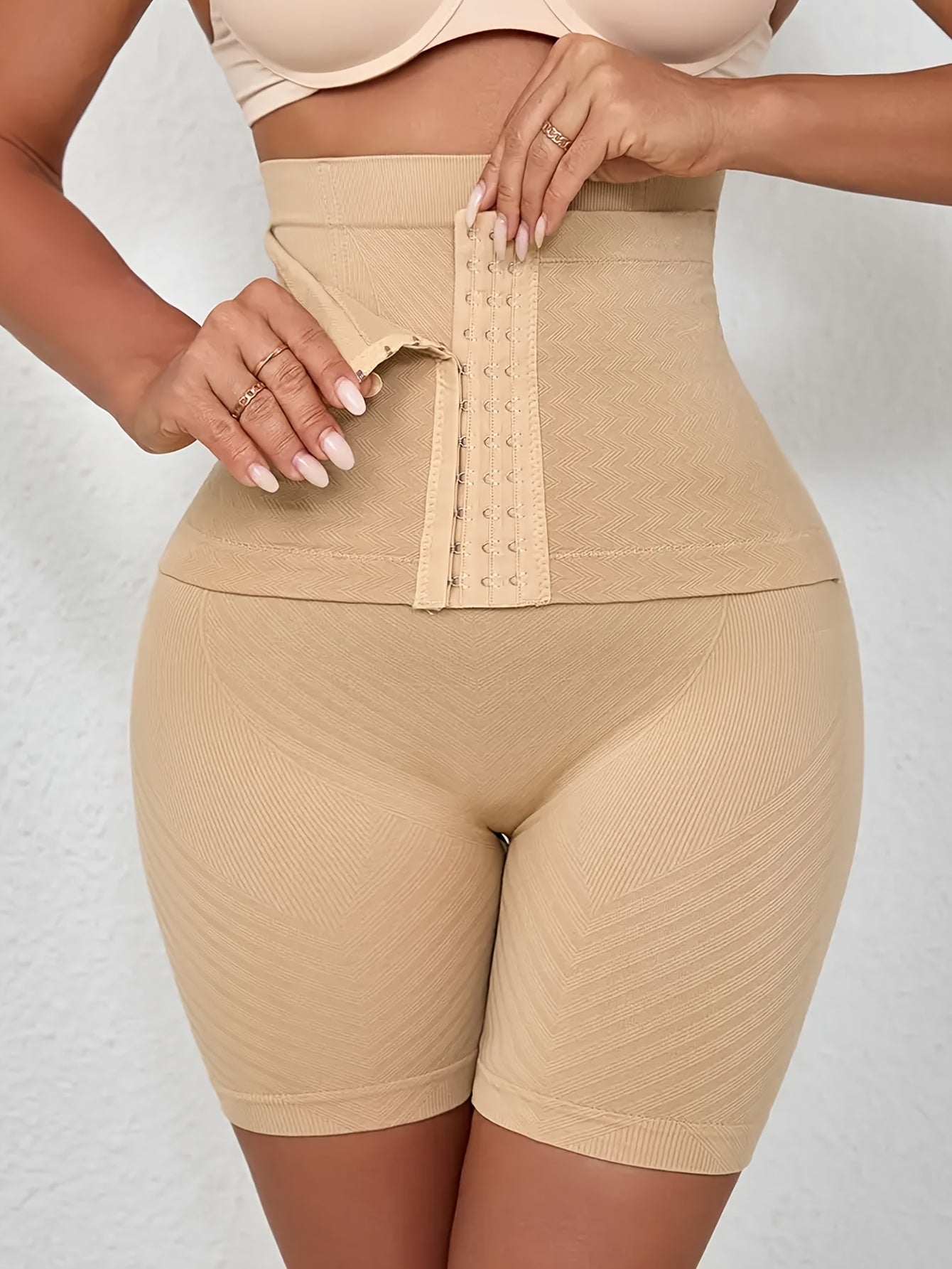 High-Waisted Tummy Control Shaping Panties with Adjustable Front Buttons for Yoga