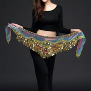 Black Sequin Belly Dance Hip Towel for Performances