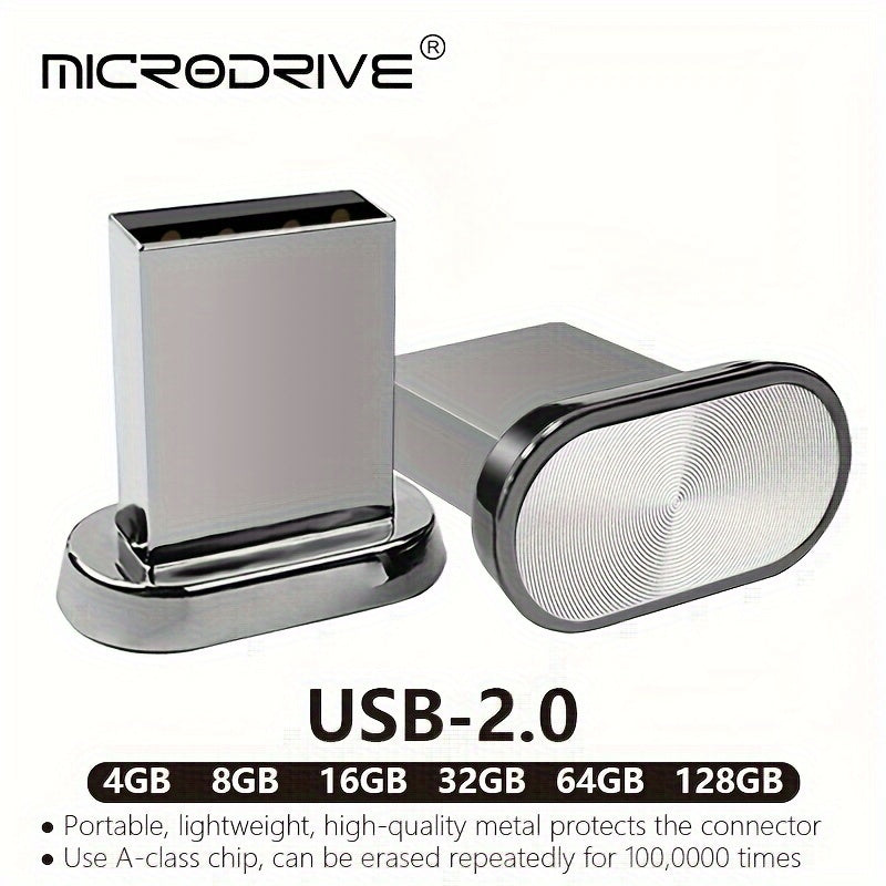 High-Speed Metal USB 2.0 Flash Drive 8GB 16GB 32GB 64GB 128GB Portable Pen Drive