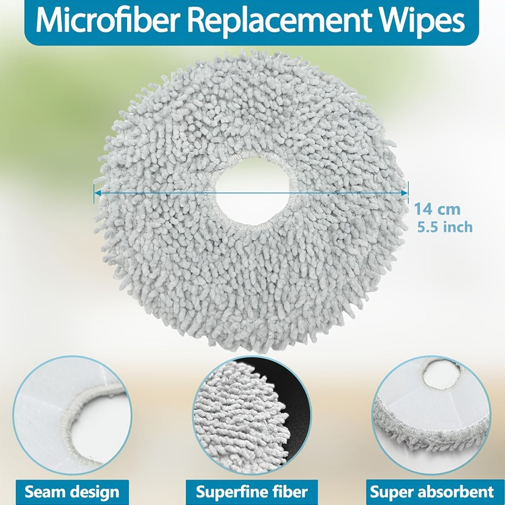 Dreame L10s Ultra/L10 Ultra/X40 Ultra robot tozalagich qismlari uchun 2/6 dona mopa mato padlarini almashtirish. Dreametech X30 Ultra bilan mos keladigan nam mop pad. Qayta ishlatiladigan va yuviladigan.