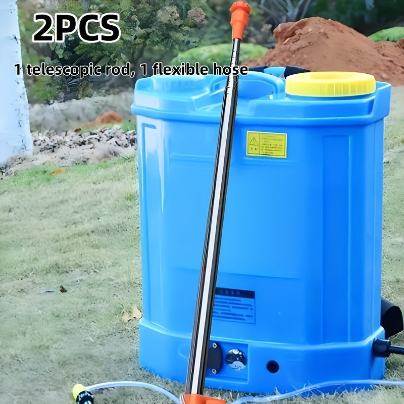 2 телескопические штанги с 3,3 м нержавеющим шланговым распылителем для высоконапорного распыления при поливе, покраске и сельском хозяйстве.