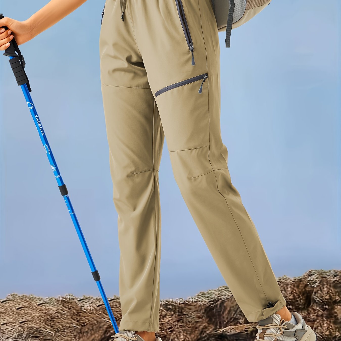 Women's Plus Size Lightweight Quick-Dry Hiking Pants Beige All-Season Outdoor Activewear