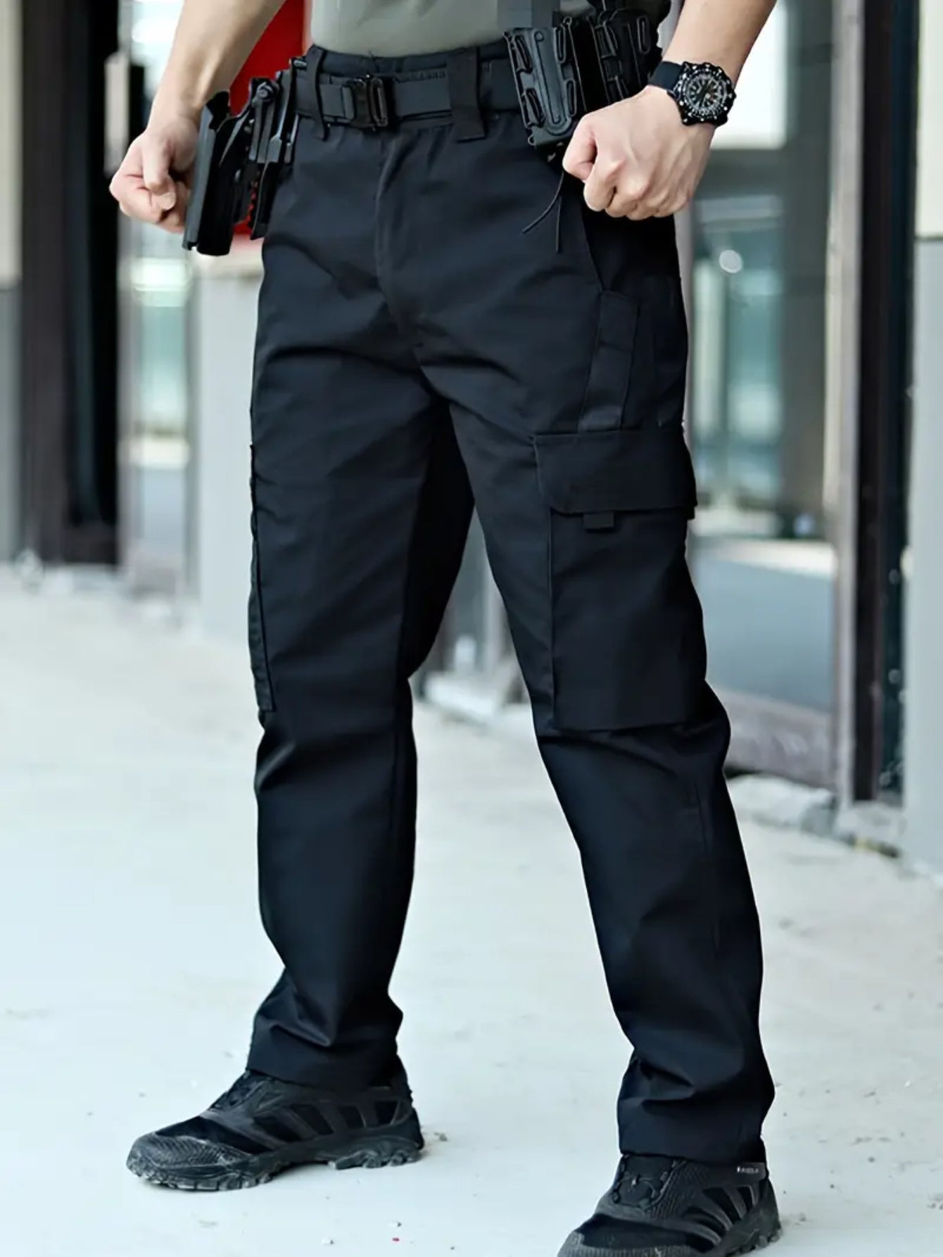 Men's Tactical Camo Gear Set Long Sleeve Jacket Cargo Pants Polyester Outdoor Military