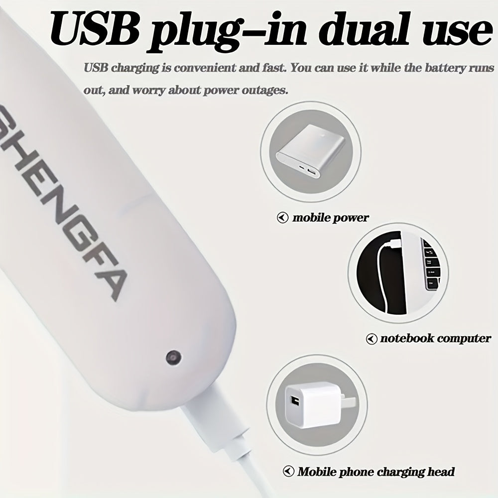 Compact portable electric hair clipper for men long battery life USB rechargeable includes 3 combs