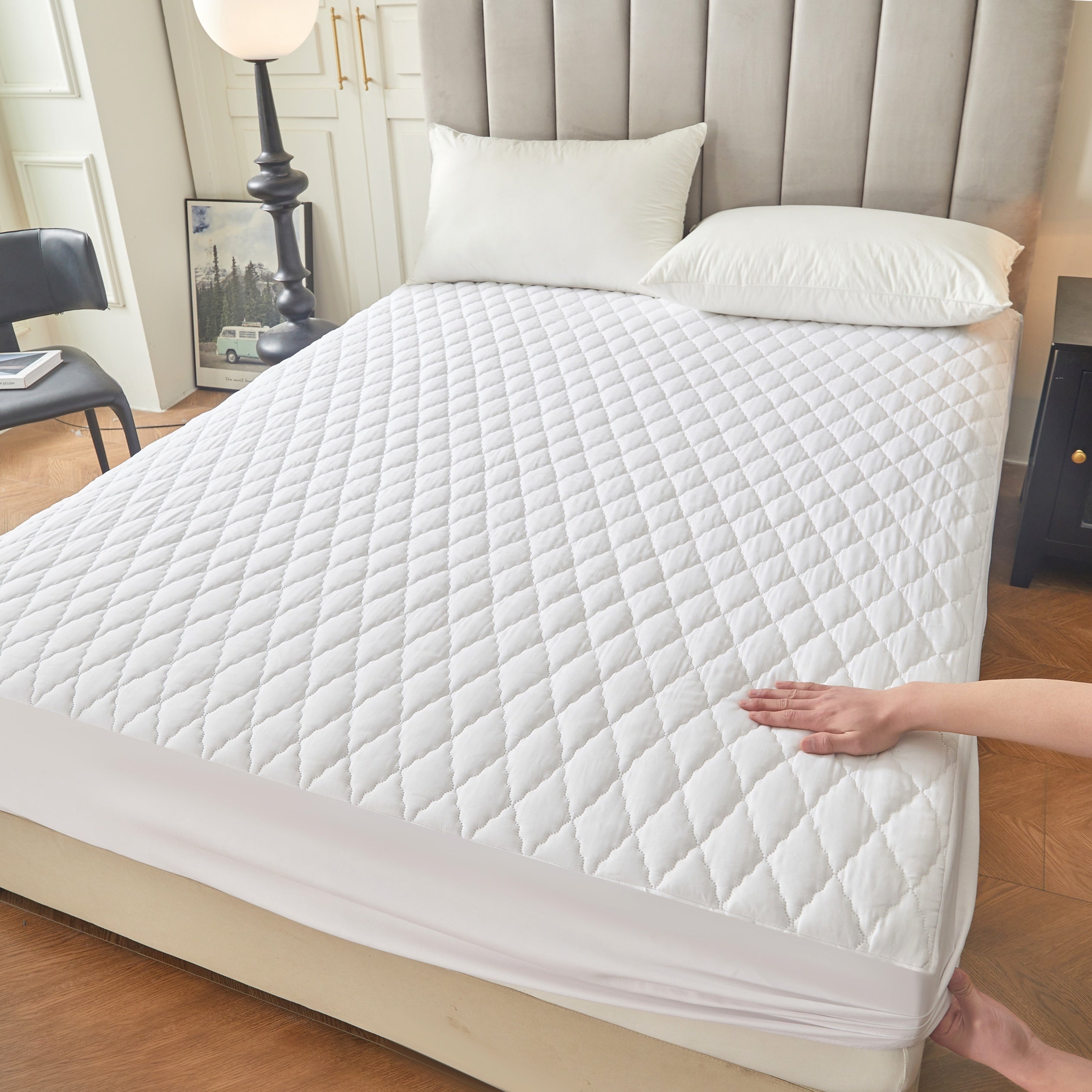 Waterproof Mattress Protector Multicolor Layered Solid Colors Soft Comfortable Full Bed Protection