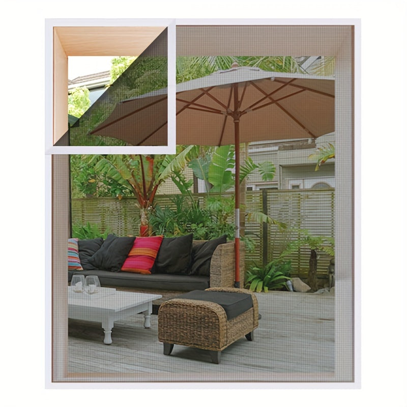 1 dona o'z-o'zidan yopishadigan, teshiksiz, uyda oson o'rnatiladigan, komarlarni oldini olish uchun mo'ljallangan deraza ekran.