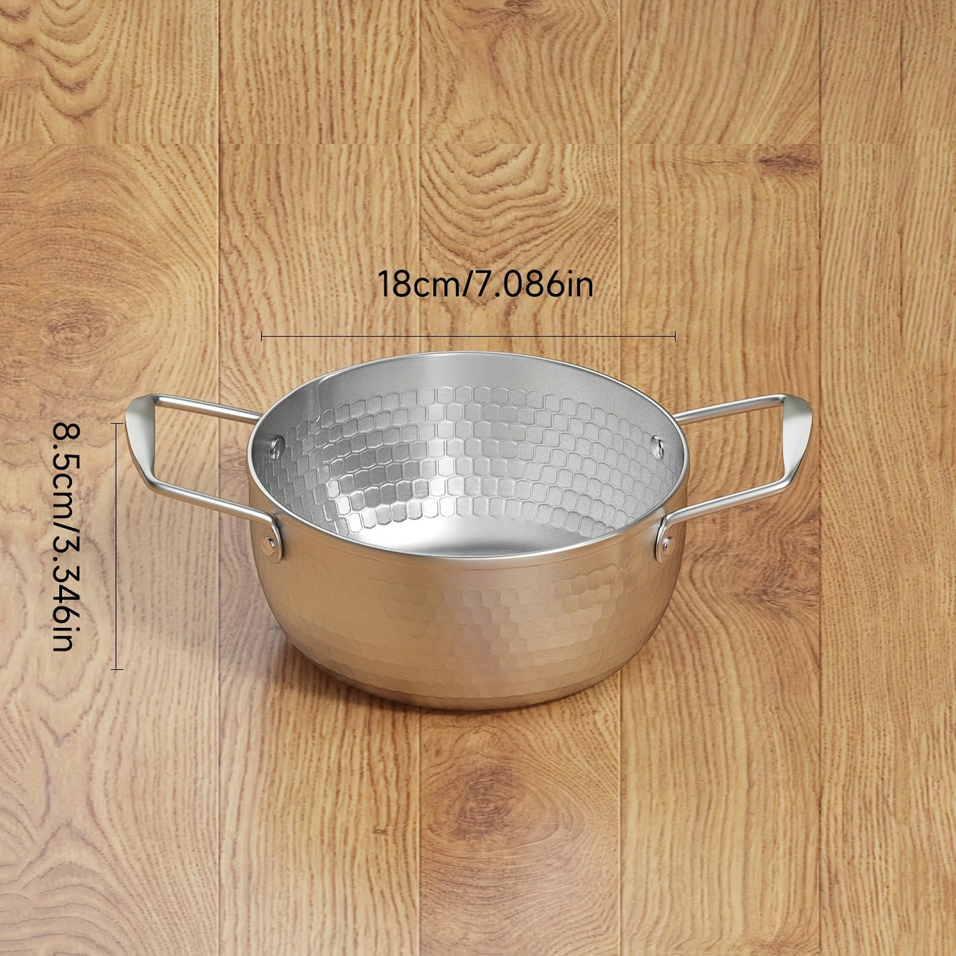 Stainless Steel Soup Pot with Handles for Cooking and Boiling in Silver