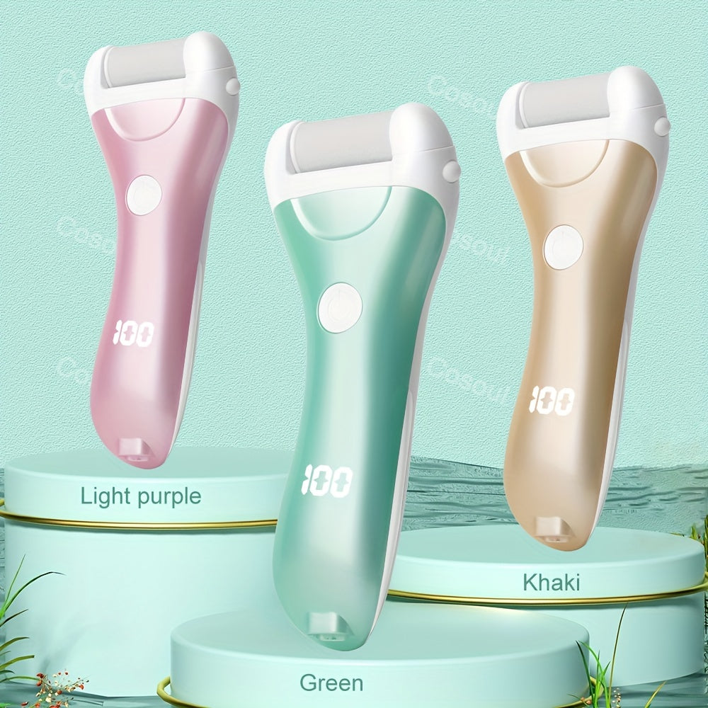 Rechargeable Electric Foot File Callus Remover for Dead Skin Heels with USB Charging and Multiple Grinding Heads
