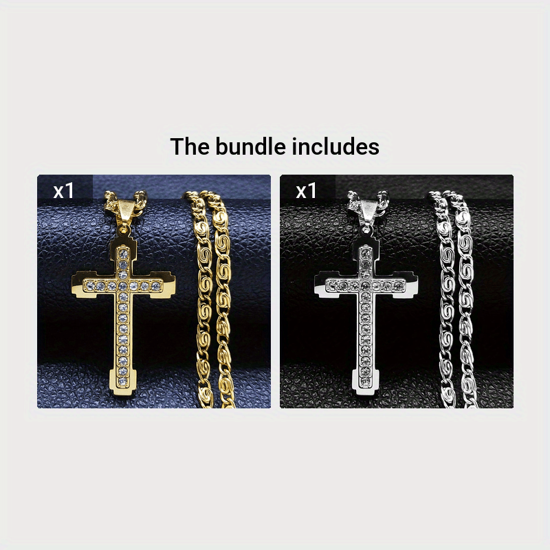 Stainless Steel Cross Necklace for Men Women Elegant Jewelry Gift