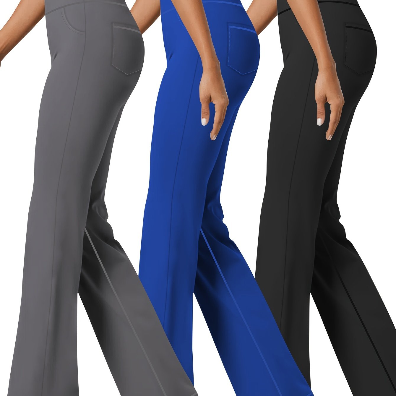 Women's Plus Size High-Waisted Flare Yoga Leggings Casual Sports Pants