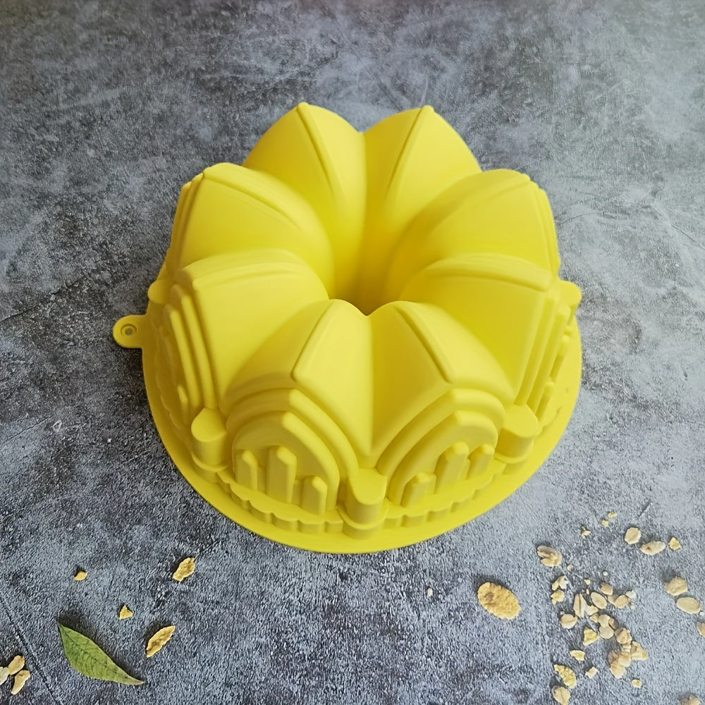 Silicone Cake Mold Flower Crown Shape Large Castle Bread Toast Baking Pan