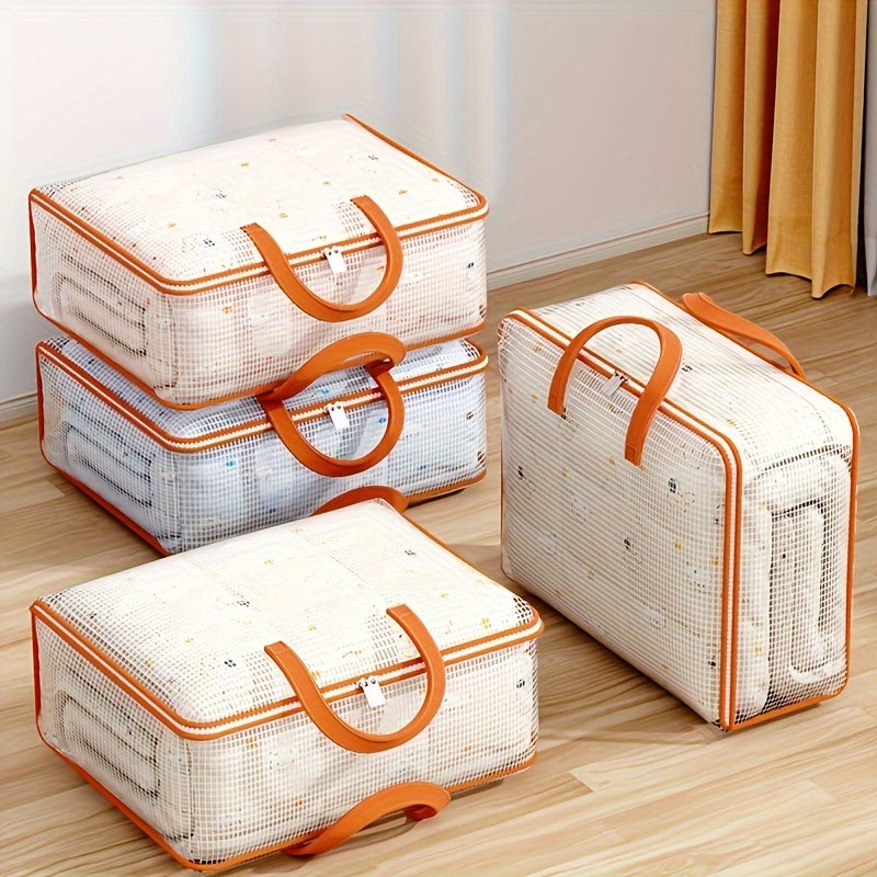 Large Capacity Foldable Storage Basket for Quilts and Seasonal Clothes with Thickened Handle