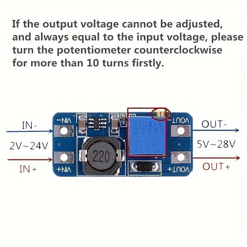 2/4pcs DC-DC Step-Up Boost Converter Power Supply Module 2V-24V to 5V-28V 2A