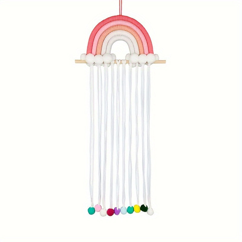 Kids Girls Hair Bow Organizer Fabric Rainbow Boho Chic Nursery Decor